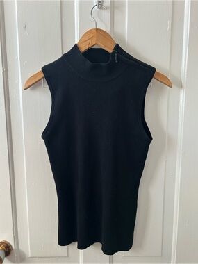 Suzy Shier Black Sleeveless Mock Neck Knit Top